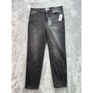 New Nicole Miller Womens 12 Black Jean Soho Ankle High Rise Skinny Stretch Flex